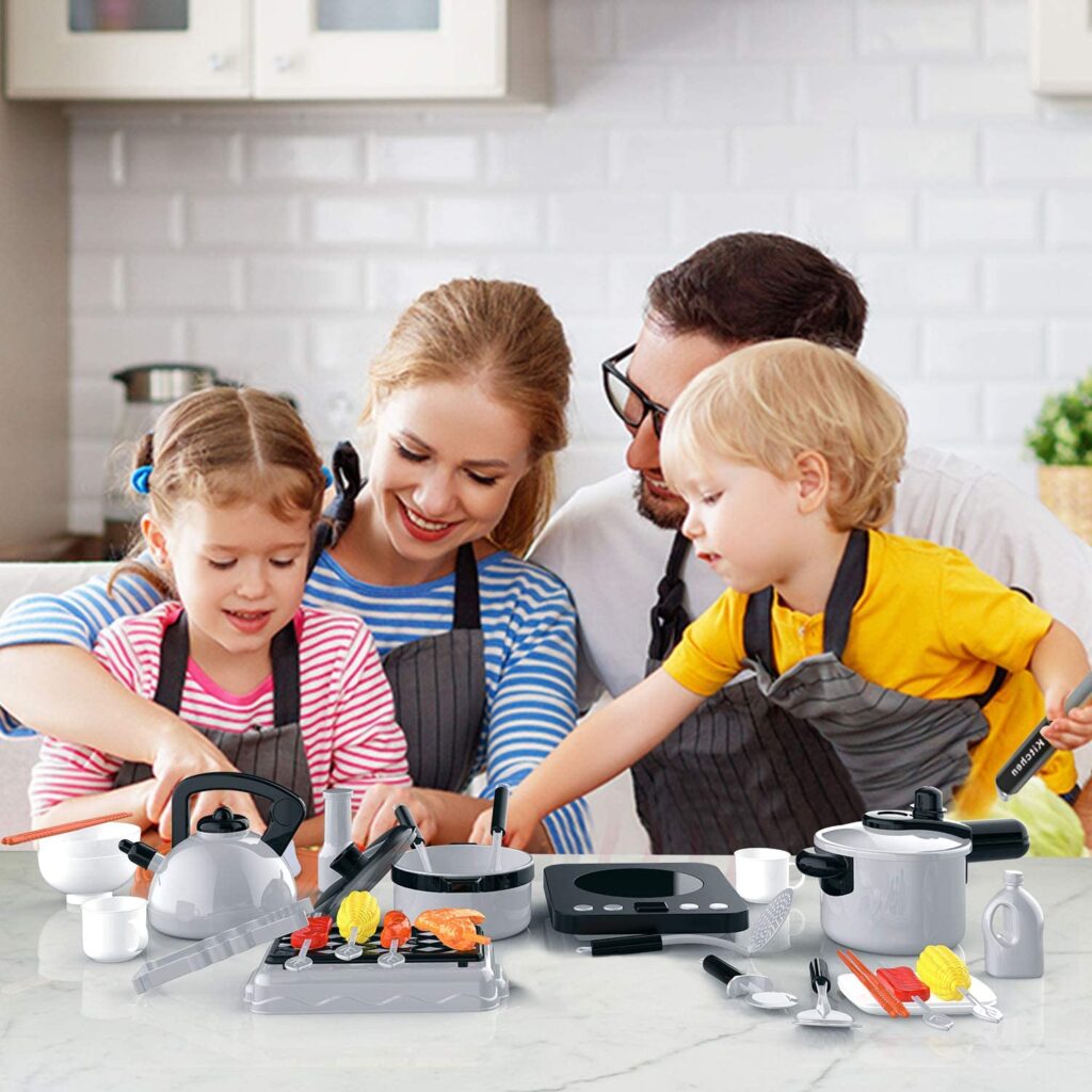 Funyole Kitchen Pretend Play Toys for Kids, Play Cooking Set Including